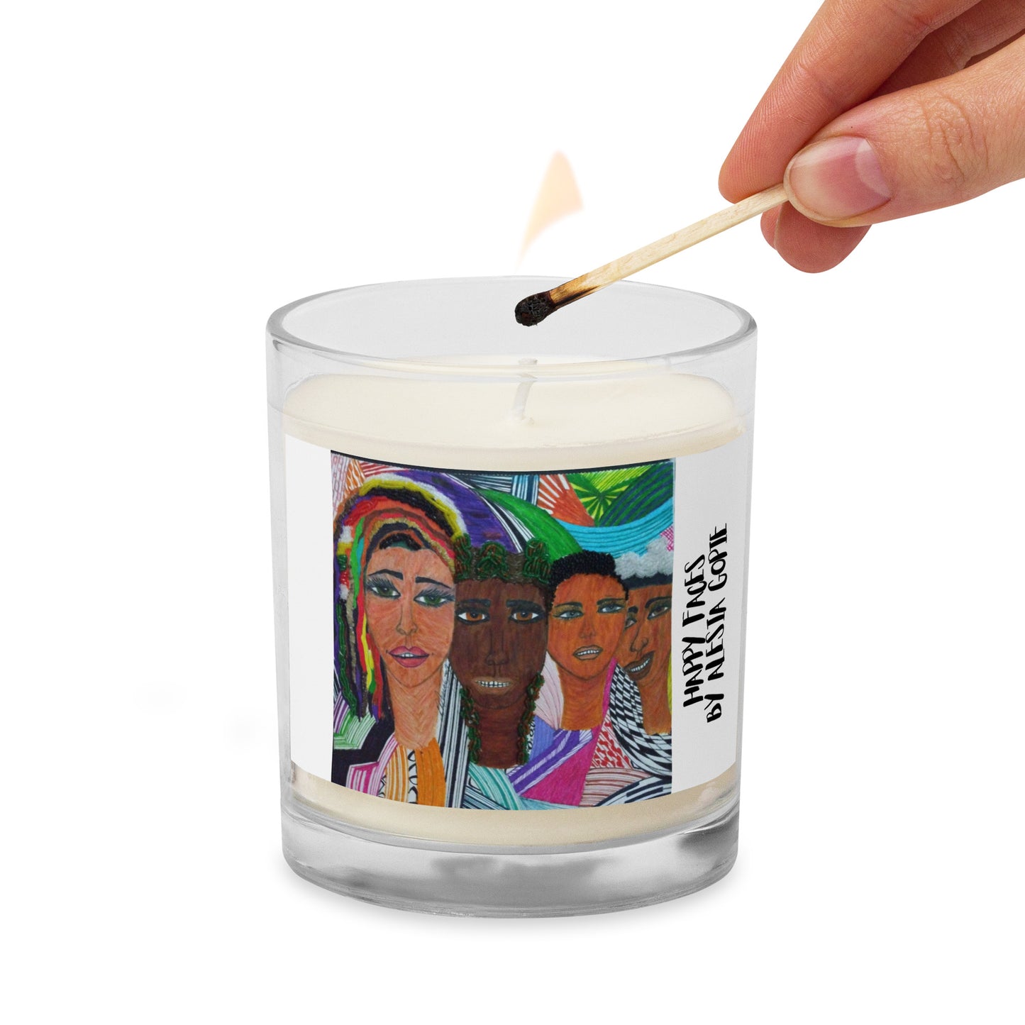 Glass jar soy wax candle