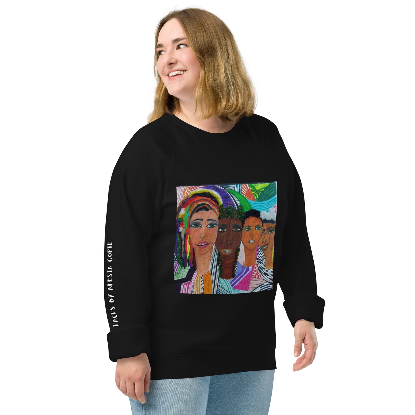 Unisex organic raglan sweatshirt