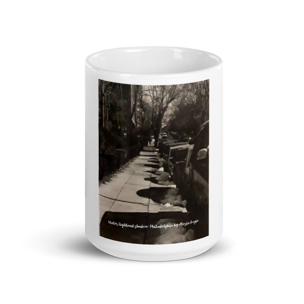 White glossy mug