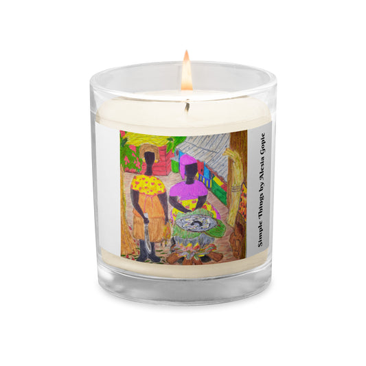 Glass jar soy wax candle